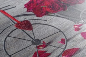 Obraz krásna kytica ruží v železnom črepníku