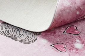 BAMBINO Detský prateľný koberec Balerína - ružový,