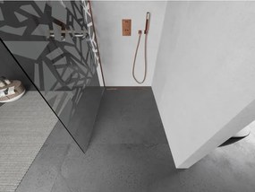 Mexen Kioto L, sprchová zástena Walk-In 70 x 200 cm, 8mm číre sklo biely vzor, ružové zlato profil, 800-070-103-60-85