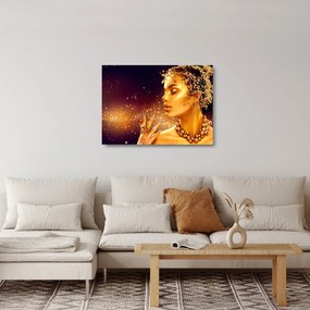 Sklenený obraz - Zlatý makeup (70x50 cm)
