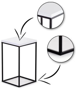 Stojan na kvety BASICLOFT 40x24 biela/čierna