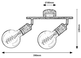 Rabalux 3215 - Bodové svietidlo FIDEL 2xE27/25W/230V
