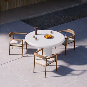 Kulatý zahradní stůl Pistoria 130 cm bílý