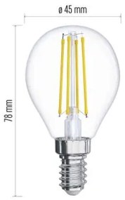 EMOS LED žiarovka, E14, Mini, 6W, 806lm, 4000K, neutrálna biela