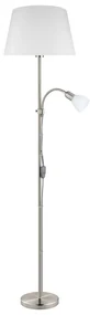 Sivá stojacia lampa so skleneným a textilným tienidlom (výška 170 cm) CONESA – EGLO