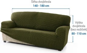 Super strečové poťahy NIAGARA zelená dvojkreslo (š. 140 - 180 cm)