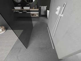 Mexen Kioto, priechodná sprchová zástena 100 x 200 cm, grafit 8 mm, 2x biela stabilizačná rozpera, 800-100-002-20-40