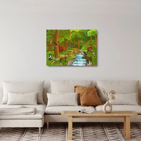 Detský sklenený obraz so zvieratkami (70x50 cm)