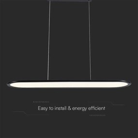 LED Luster na lanku LED/24W/230V 3000K čierna