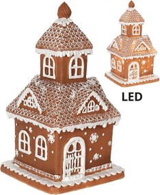 Vianočná perníková chalúpka s Led svetielkami Gingerbread House - 14*14*25cm/ 3*AAA