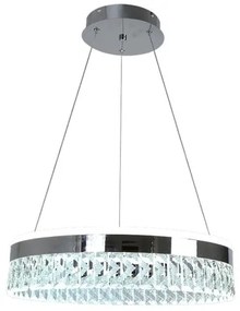 LED Stmievateľný luster na lanku LED/90W/230V 3000-6500K chróm + diaľkové ovládanie