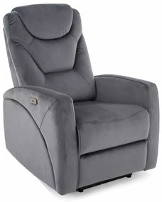 Polohovacie kreslo Kronos Velvet, sivá