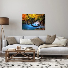 Sklenený obraz - Vodopády v Ázii (70x50 cm)