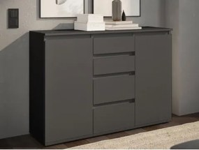 Komoda so 4 šuplíkmi Brest, 119 cm, antracitová%