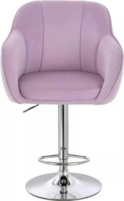 LuxuryForm DESIGN Barová stolička AVOLA VELUR na striebornom tanieri - levanduľa