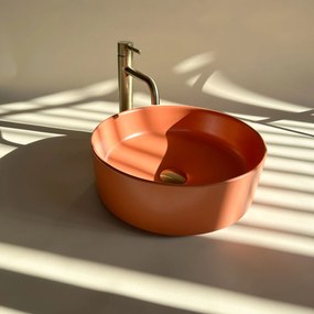 Rea Sami, umývadlo na dosku 370x370x135 mm, oranžová, REA-U4566