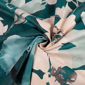 Biante Zamatový štvorcový obrus Tamara TMR-027 Veľké kvety na tmavo zelenom 40x40 cm