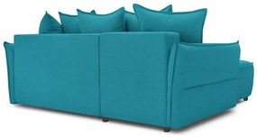 Tyrkysovomodrá rozkladacia rohová pohovka (ľavý roh) Leon – Bobochic Paris