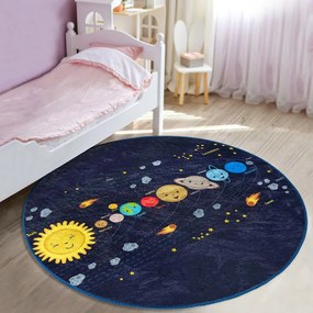 Tmavomodrý detský koberec ø 120 cm Comfort – Mila Home