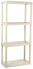 Regál plastový T60/4E ecru 133x60x30 cm – 4 police/20kg