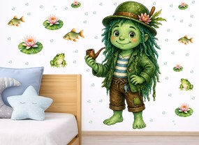 Vodník textilní prelepiteľná nálepka na stenu hárok 48 x 75 cm
