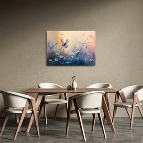 Sklenený obraz - Lúka s motýľom II. (70x50 cm)