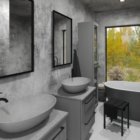 BATH DELUXE 01-060-05-02-00 - Kúpeľňové zrkadlo BORGSTED 60x80 cm čierna