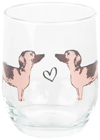 Sklenička na vodu s jazvečíkmi Dachshund Love - Ø 8*9 cm / 260 ml