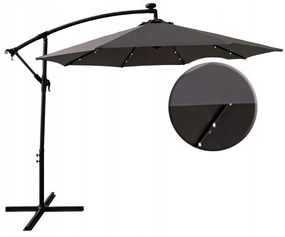 Dekorstudio Záhradný slnečník s LED osvetlením  - 270 cm - tmavo sivý