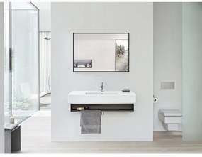 Zrkadlo do kúpeľne DSK Black Line 100x70 cm