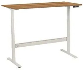 Výškovo nastaviteľný kancelársky stôl Manutan, 160 x 80 x 62,5 - 127,5 cm, rovné vyhotovenie, ABS 2 mm, orech