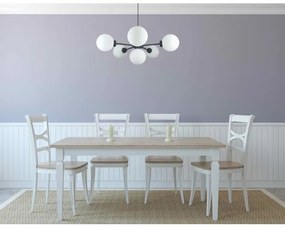 Luster na lanku KALIOPE 6xE14/50W/230V čierna/biela
