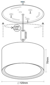 LED Bodové svietidlo LED/14W/230V 4000K pr. 12 cm čierna