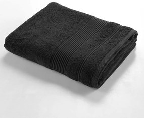 Čierna froté bavlnená osuška 90x150 cm Tendresse – douceur d'intérieur