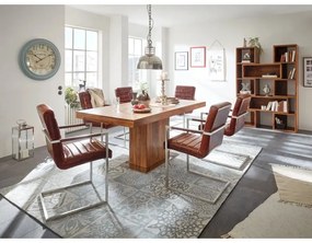 furniture-nabytek.cz - Masívna knižnica z palisandra s výsuvnými policami, lakovaná, hnedá – 85×40×177 cm