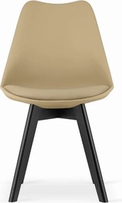 AKCIA Béžová stolička BALI MARK s čiernymi nohami II. akosť