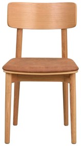 Jedálenská stolička z imitácie kože v koňakovohnedo-prírodnej farbe v súprave 2 ks Wolcott – Rowico