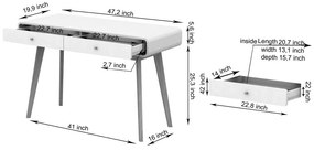 Pracovný stôl 50x120 cm Cassie – Støraa