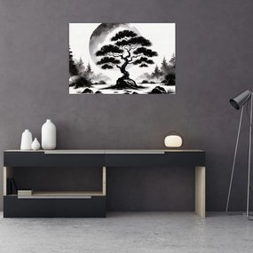 Obraz – Čiernobiela bonsai (90x60 cm)