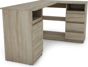 Rohový písací stôl Carlos, dub sonoma