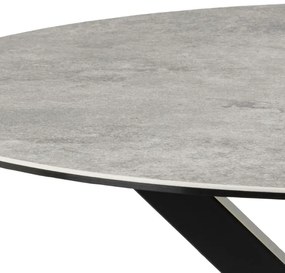 Jedálenský okrúhly stôl Heaven 119 cm sivý mramor/čierny