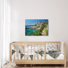Obraz - Malebné pobrežie dediny (70x50 cm)