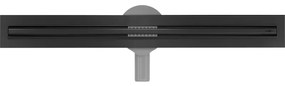 Mexen Flat nerezový sprchový žľab s rotačným 360° sifónom 60 cm, vzor SLIM, čierna, 1741060