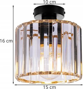 Stropné svietidlo HOLDI 2, 1x priehľadné krištáľové tienidlo, G