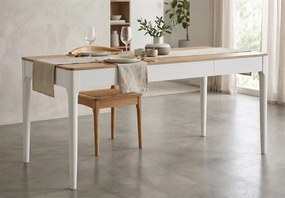 Jedálenský stôl Matera 180 cm biely/hnedý