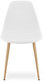 Jedálenská súprava 1 + 4, stôl RAMOD biela/dekor dub + stoličky OSAKA biela