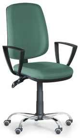 Antares Kancelárska stolička ATHEUS s podpierkami rúk, kovový kríž, zelená