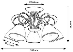 Brilagi - Prisadený luster FRED 5xE27/60W/230V pr. 59 cm zlatý