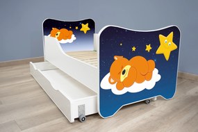 TOP BEDS Detská posteľ Happy Kitty 140x70 Medvedík so zásuvkou