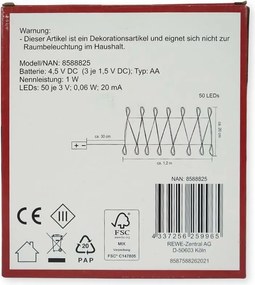Vianočná reťaz 50 LED, behúň na stôl